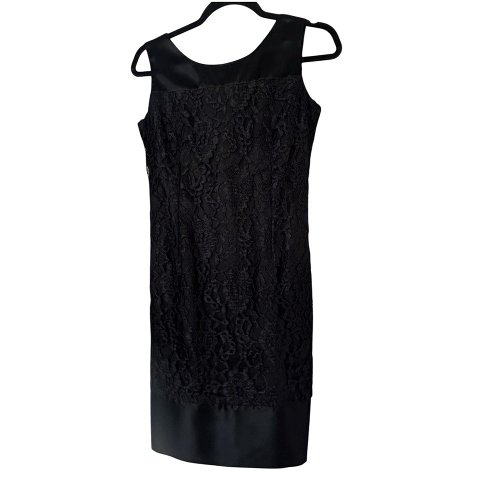 Datiani Vintage Black Lace Cocktail Dress Sleeveless Scoop Back Size 6 Glam USA